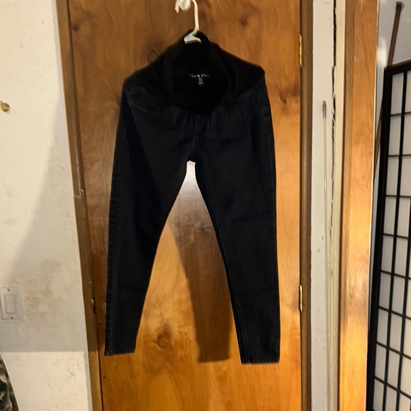 Maternity Black Denim Leggings - Picture 1 of 3